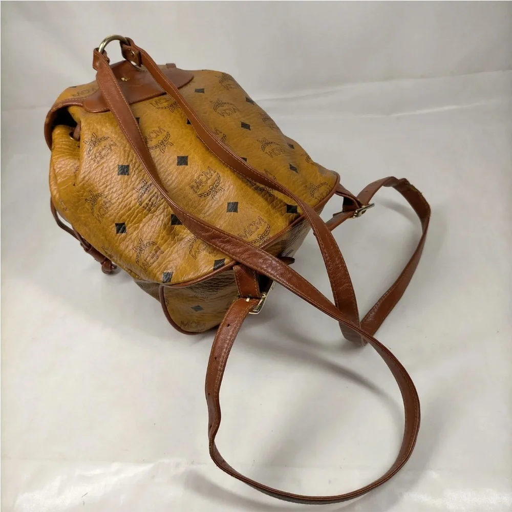 MCM‎ Cognac Logo Backpack